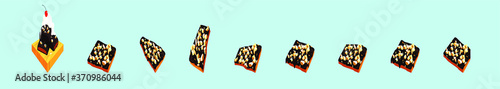 set of chocolate English Toffee Topped with Nuts on with various model. vector illustration