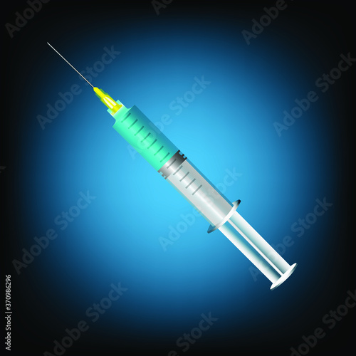 icon plastic medical syringe with needle anti corona virus