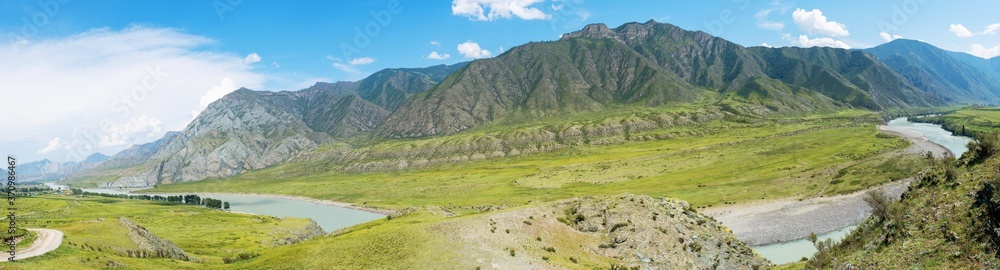 panoramic view of the Altay mountains, near Inegen, Russia