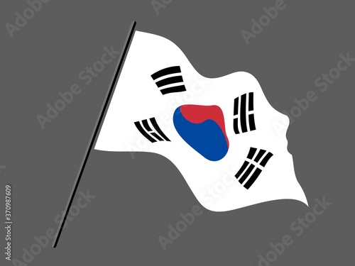 isolated korea waving set of flag for icon, banner. vector design