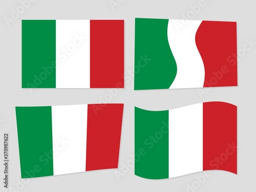 isolated Italy waving set of flag for icon, banner. vector design