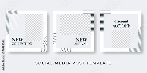 Social media fashion trendy stories and post creative vector set