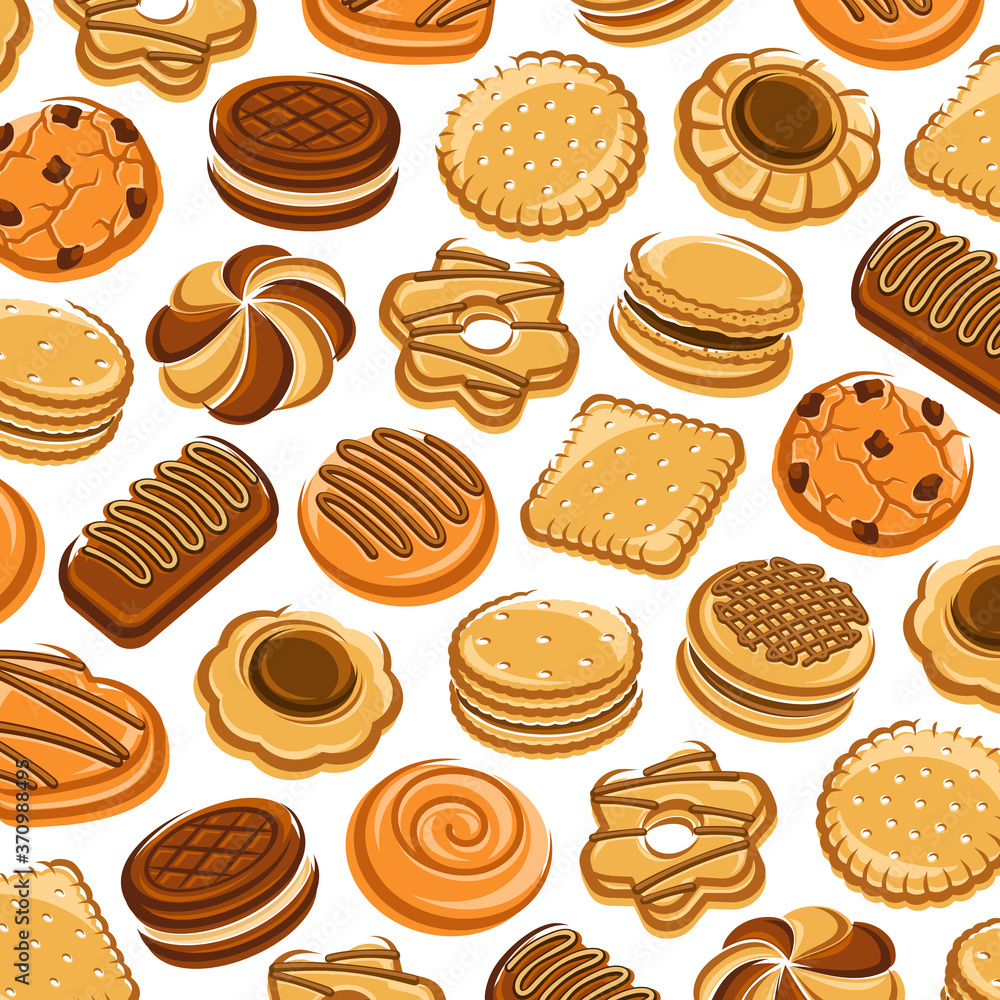 Cookies pattern background set. Collection icon cookies. Vector Cookies pattern background set. Collection icon cookies. Vector