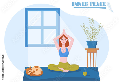 Yoga time, morning yoga at home