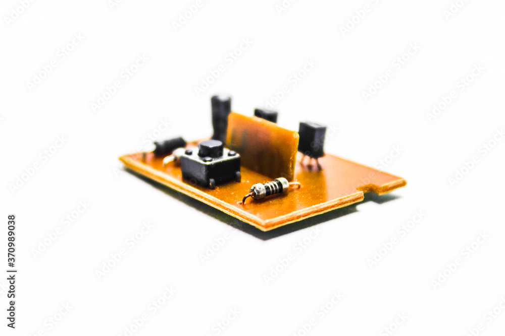 A picture of circuit board on white background A picture of circuit board on white background