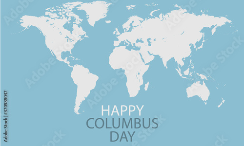 Columbus day world map  vector art illustration.