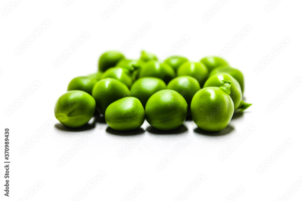 A picture of green pea on white background A picture of green pea on white background