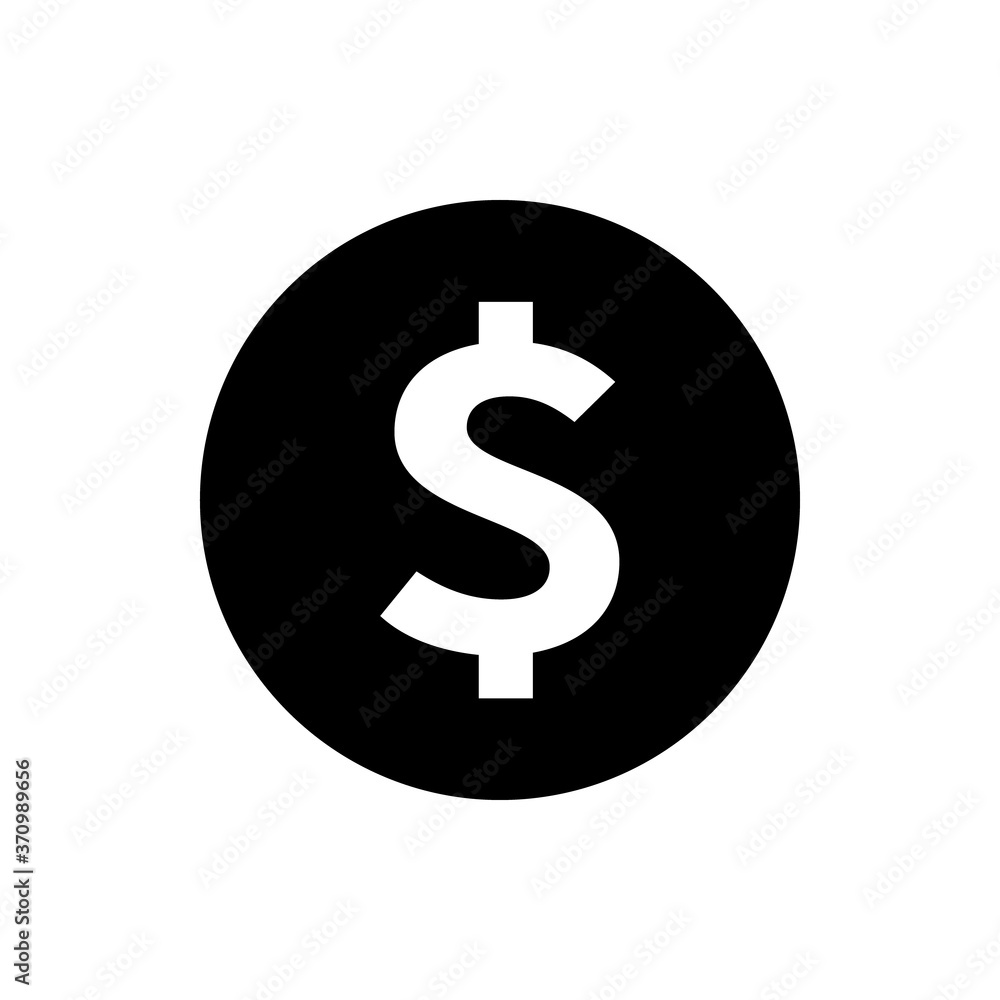 Dollar coin money icon v2. Internet flat icon symbol for applications. Dollar coin money icon v2. Internet flat icon symbol for applications.