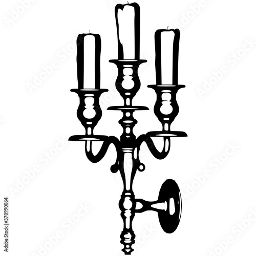 Candle holder vector illustration isolated on white