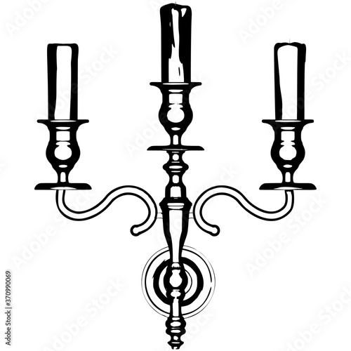 Candle holder vector illustration isolated on white
