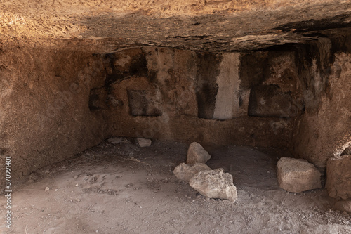 Remains  of the ruins of the old Phoenician fortress, which later became the Roman city of Kart, near the city of Atlit in northern Israel photo