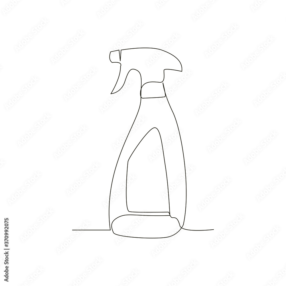 Detergent bottle or container, detergent sign template, line drawing of