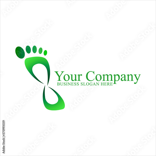 Podiatry Logo Isolated on white background. Foot Care Logo green Icon Design