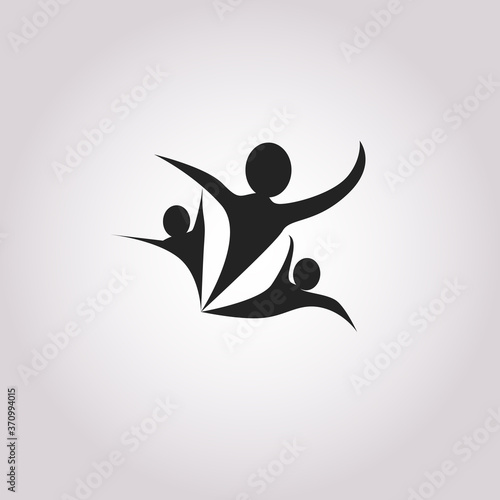Creative People Logo design. Creative abstract people shapes vector logo.
