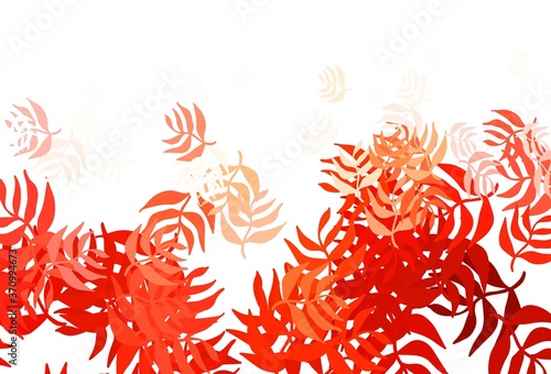 Fototapeta Naklejka Na Ścianę i Meble -  Light Red vector elegant background with leaves.