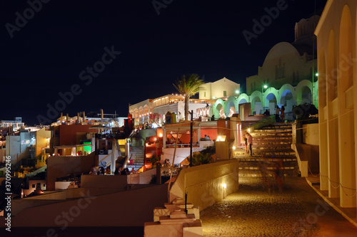 Wallpaper Mural Night life of Fira at Santorini, Greece Torontodigital.ca