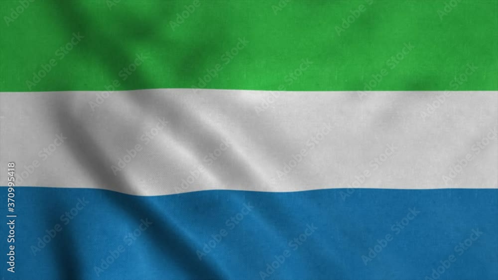 Sierra Leone National Flag 4K seamless loop animation of the Sierra — free download