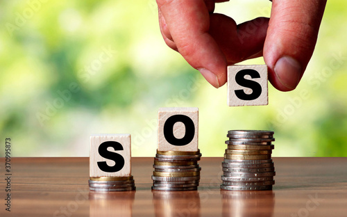 SOS word symbol - business concept.