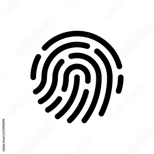 Fingerprint biometric id icon. Internet flat icon symbol for applications.