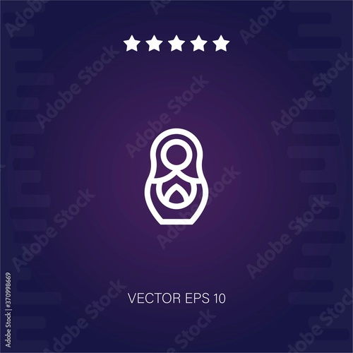 matryoshka doll vector icon modern illustration