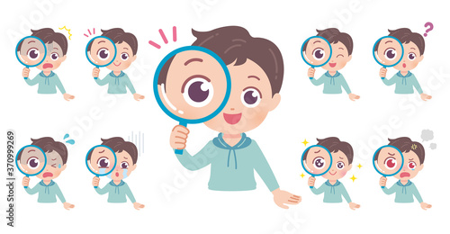 cute type boy_magnifying glass