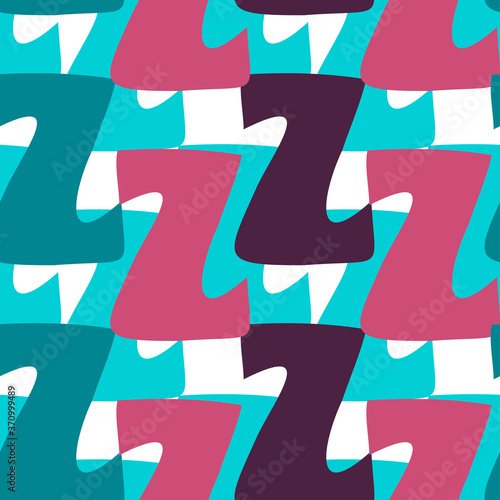 Vector seamless colorful pattern of upper case letter Z of English alphabet
