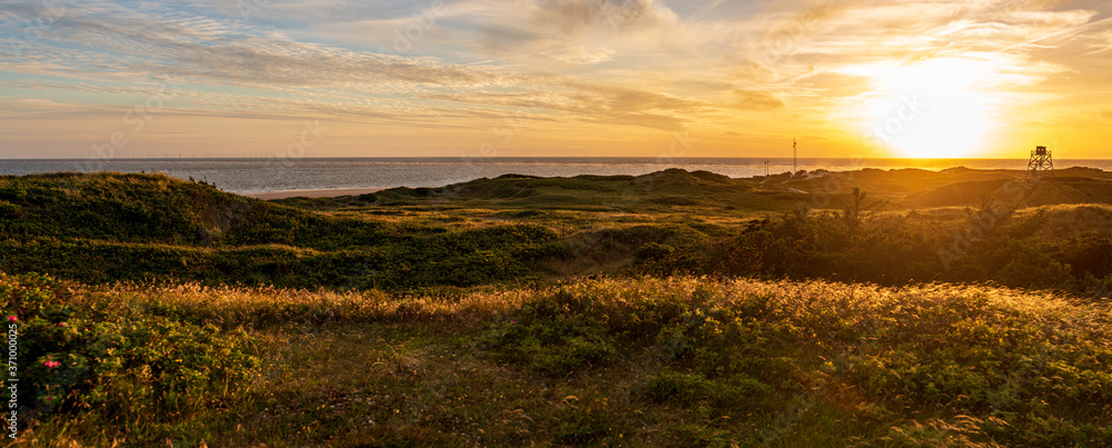 Tranquil beach sunset landscape scene in Denmark Tranquil beach sunset landscape scene in Denmark