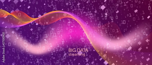 Binary Code Vector Presentation. Digital Futuristic Slide. Tech Neon Funky Modern Template. Matrix Falling Binary Code. Pink 