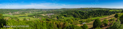 Panoramic view from Stanton Moor in the Peak District over Matlock