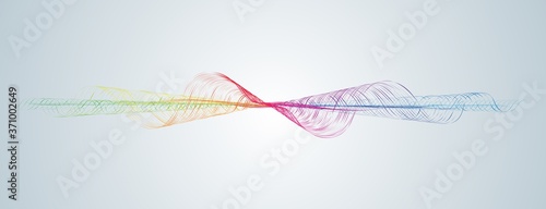 Waveform soundwave smooth curved lines Abstract design element Technology background with waveform line Stylization of a digital equalizer Smooth flowing wave lines rainbow soundwave Vector graphic