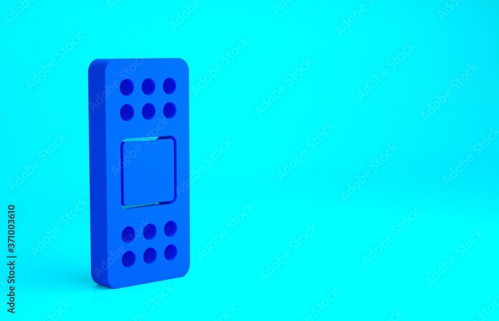 Blue Bandage plaster icon isolated on blue background. Medical plaster, adhesive bandage, flexible fabric bandage. Minimalism concept. 3d illustration 3D render. Blue Bandage plaster icon isolated on blue background. Medical plaster, adhesive bandage, flexible fabric bandage. Minimalism concept. 3d illustration 3D render.