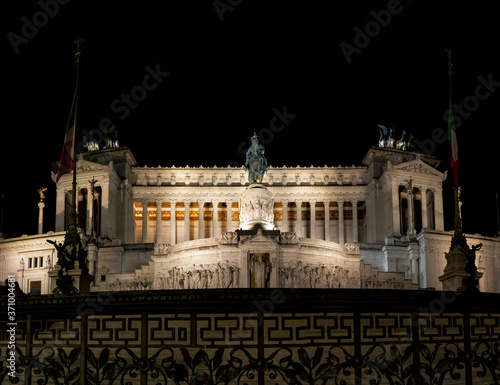 night view of "Altare della Patria, Rome, Italy