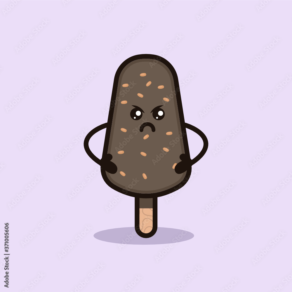 Kawaii ice cream illustration design vector template Kawaii ice cream illustration design vector template