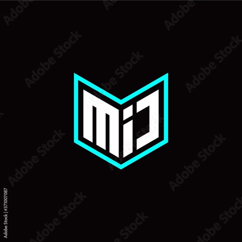 initial M I letter with book style logo template vector