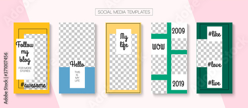 Social Stories Cool Vector Layout.