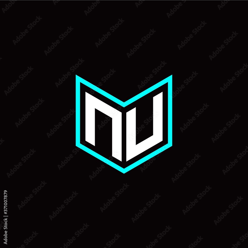 initial N U letter with book style logo template vector initial N U letter with book style logo template vector