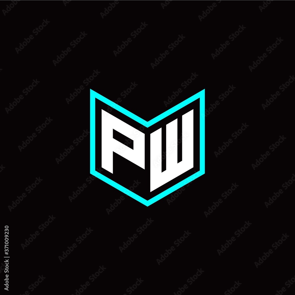 initial P W letter with book style logo template vector initial P W letter with book style logo template vector