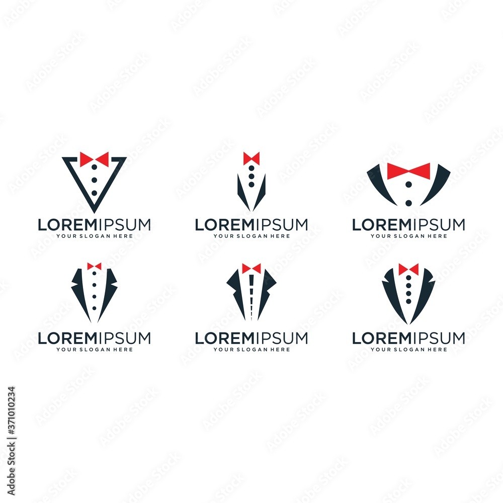 tuxedo logo vector design inspiration set