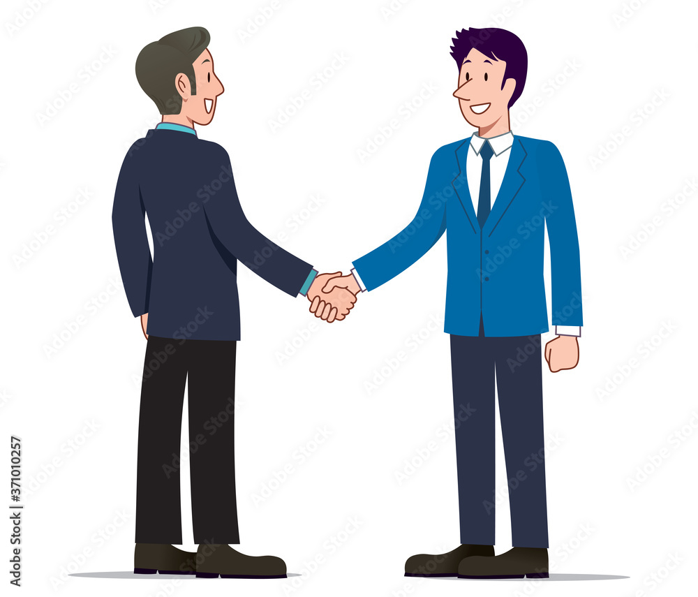 Businessmen shaking hand, success together, illustration vector 