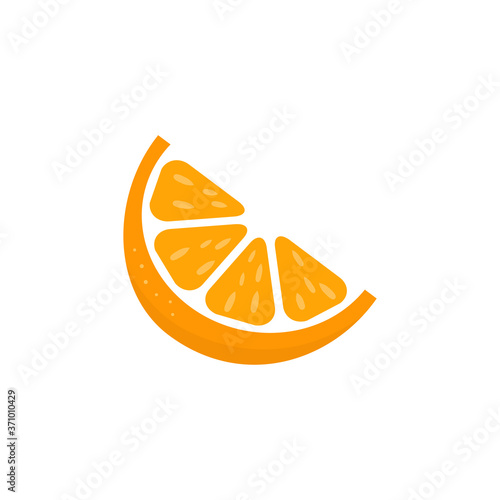 Orange slice icon. Orange peace vector illustration isolated on white. Tasty sweet fruit symbol.