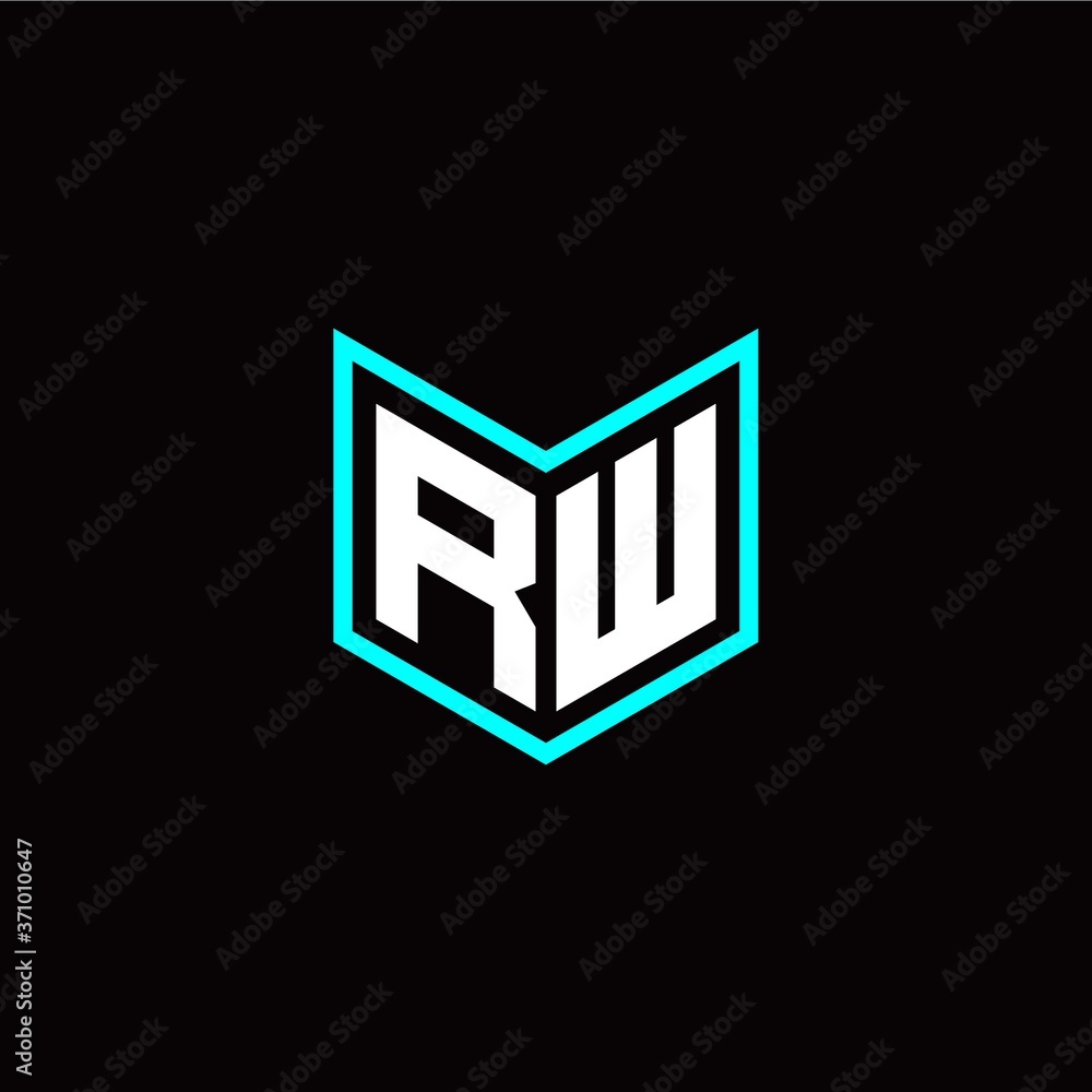 initial R W letter with book style logo template vector initial R W letter with book style logo template vector