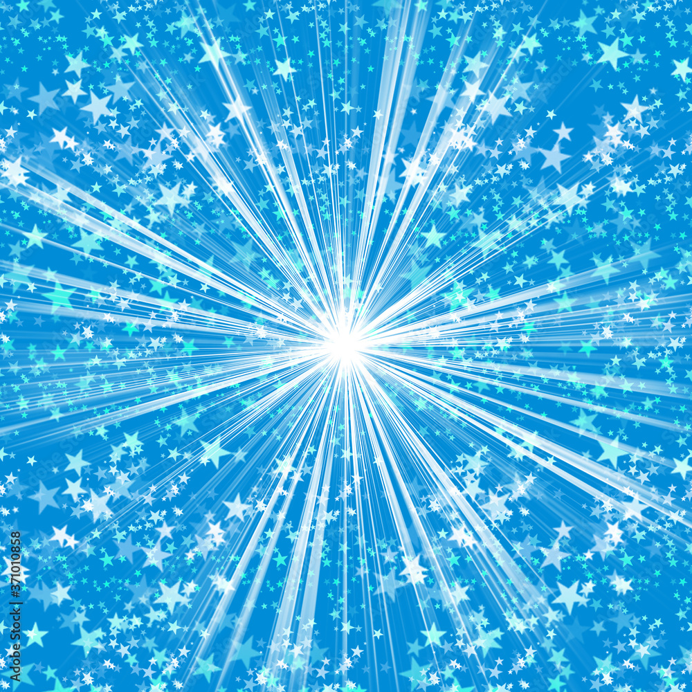 青い背景と抽象的な白い光の爆発 Stock Illustration Adobe Stock