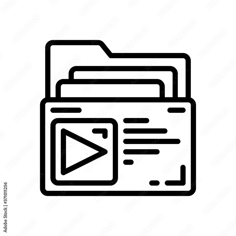 movie folder isolated on white background. vector illustration in line style. EPS 10 movie folder isolated on white background. vector illustration in line style. EPS 10