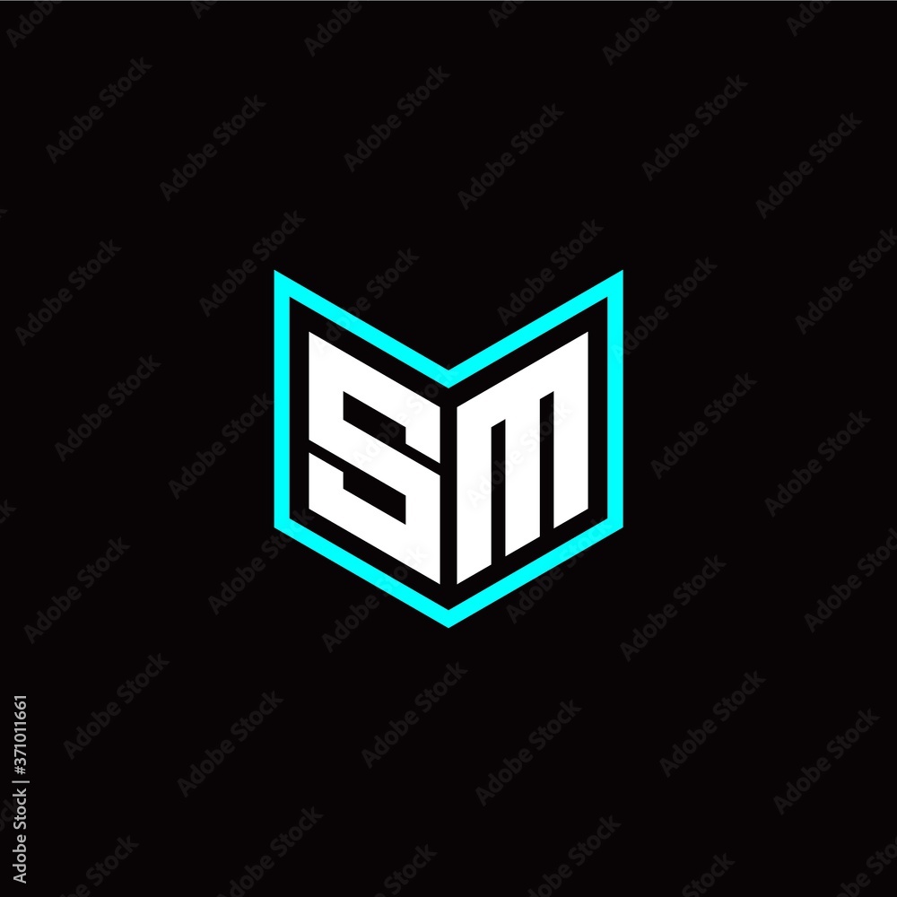 initial S M letter with book style logo template vector initial S M letter with book style logo template vector