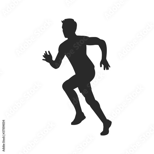 Silhouette of a running man