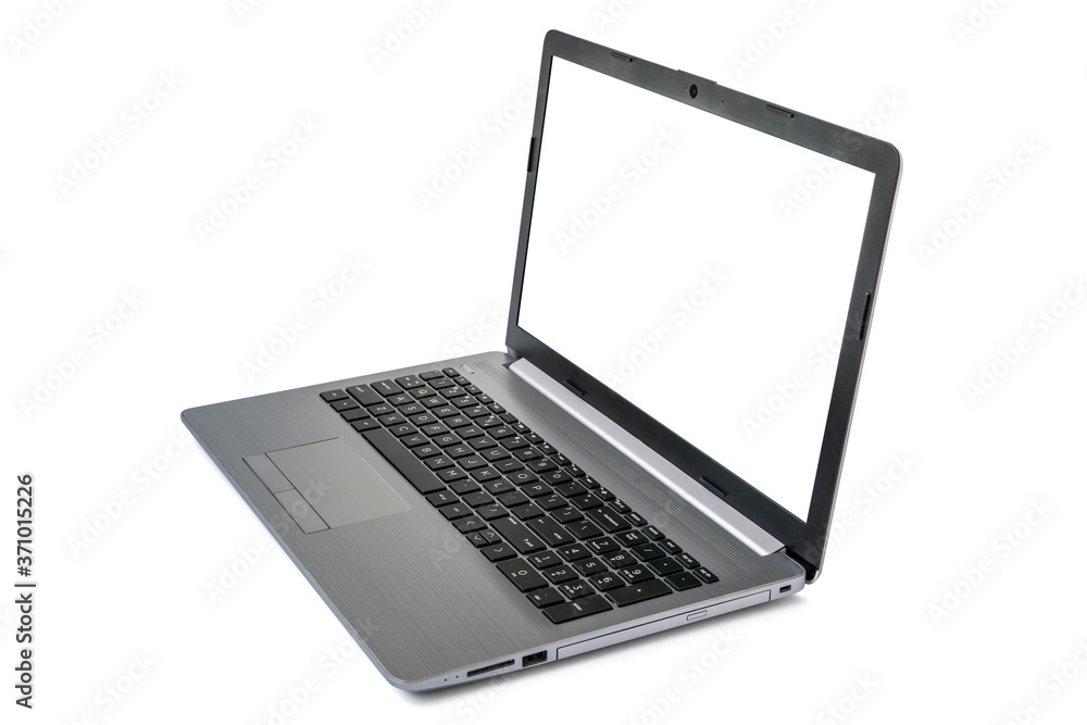 Notebook with blank screen isolated on white Notebook with blank screen isolated on white