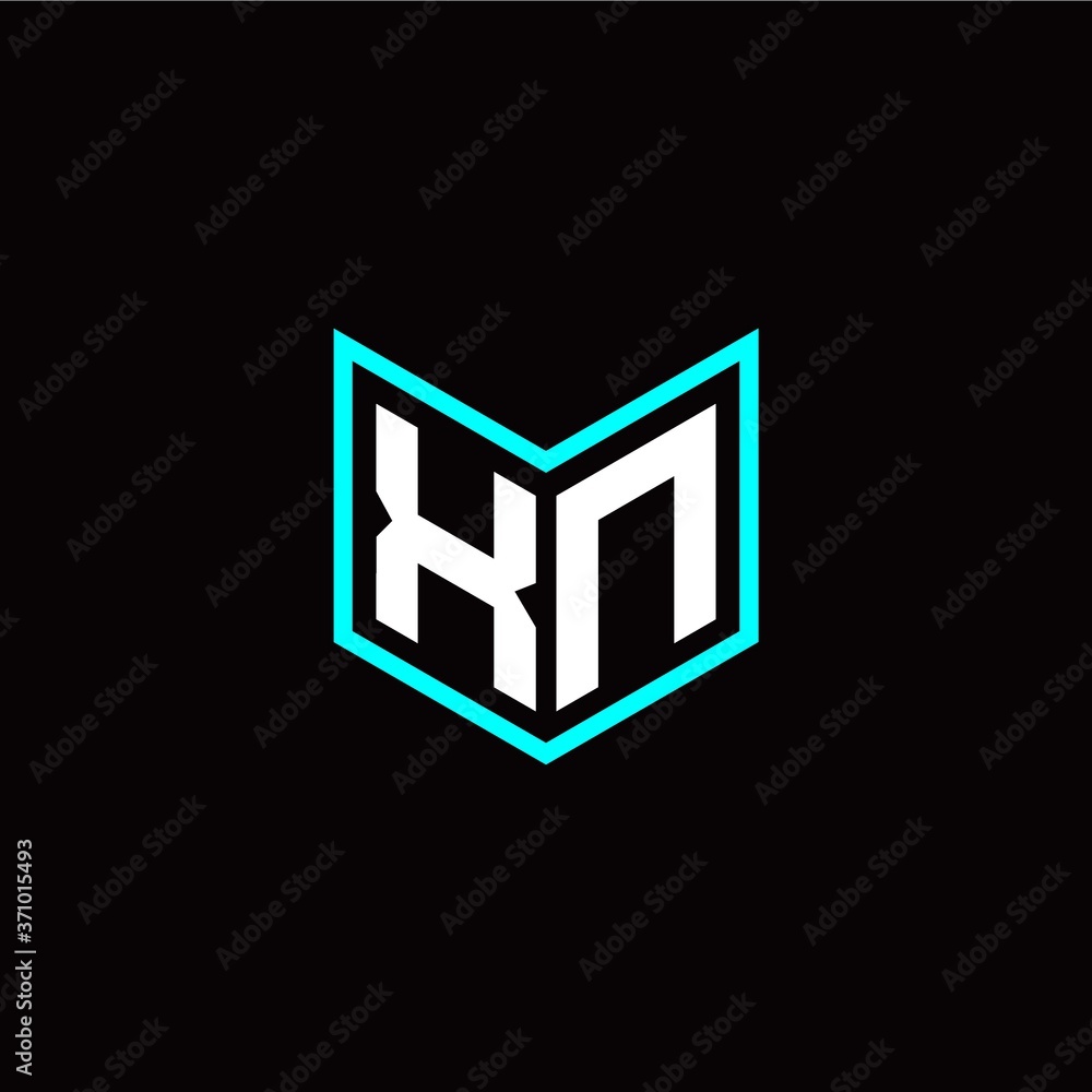 initial X N letter with book style logo template vector initial X N letter with book style logo template vector