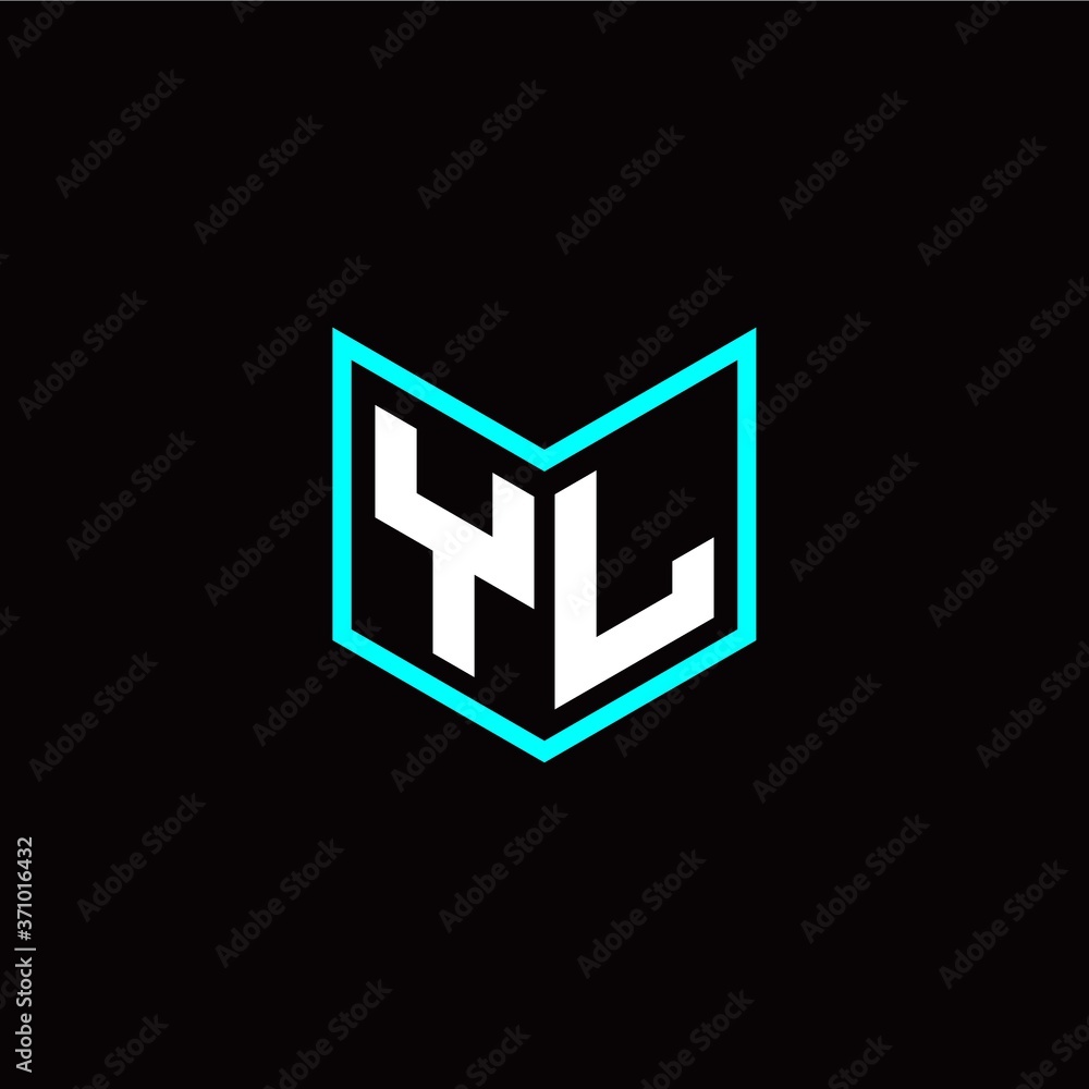 initial Y L letter with book style logo template vector initial Y L letter with book style logo template vector
