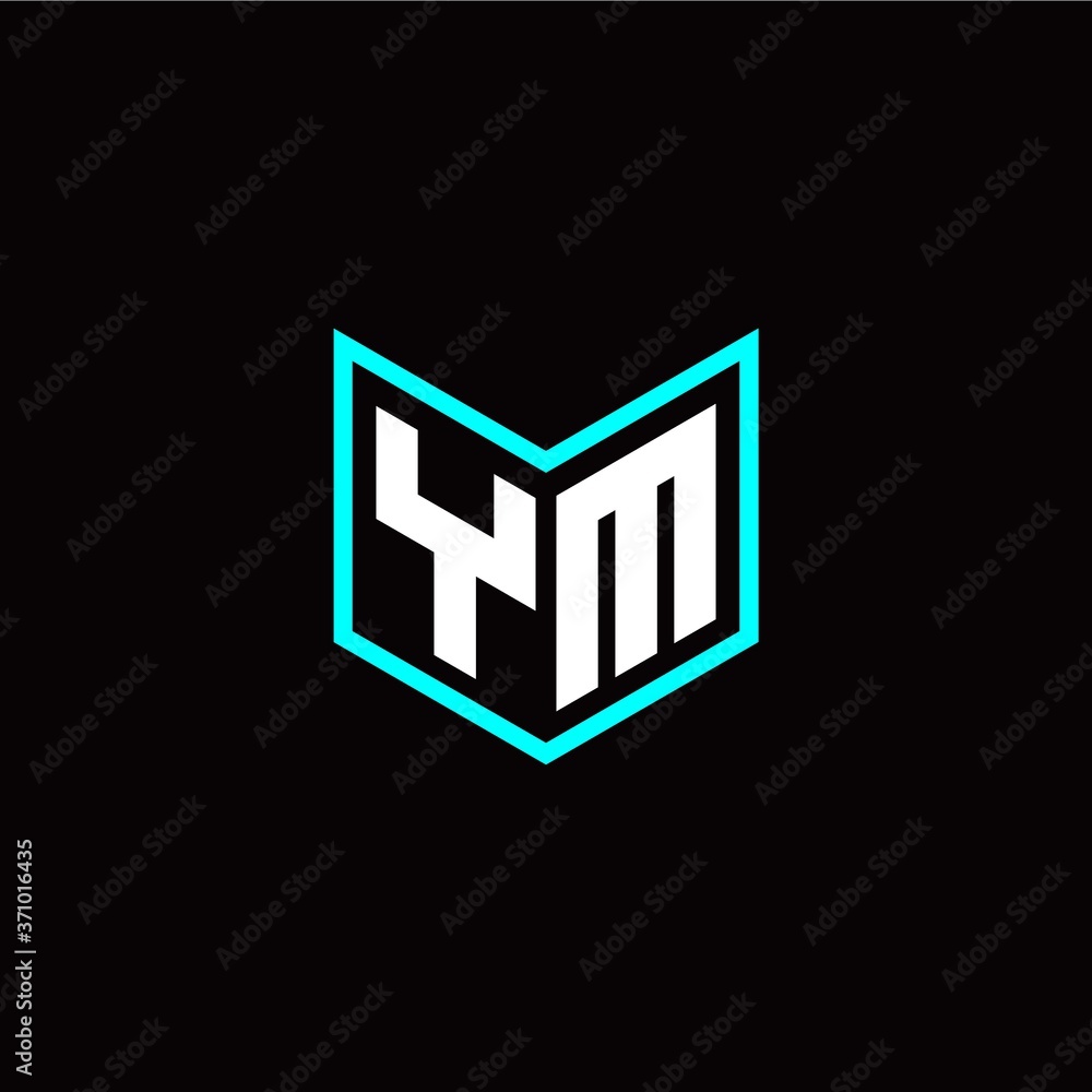 initial Y M letter with book style logo template vector initial Y M letter with book style logo template vector