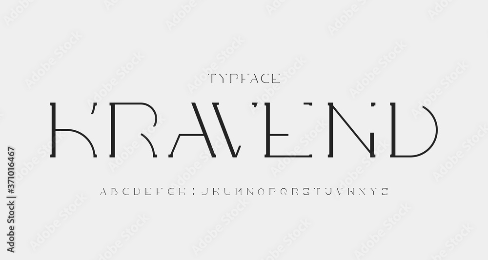 Elegant minimalist modern alphabet serif font